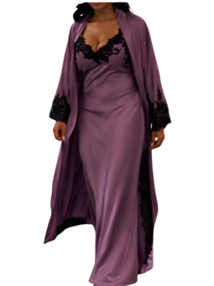 Lace Sleeve Robe & Matching Dress
